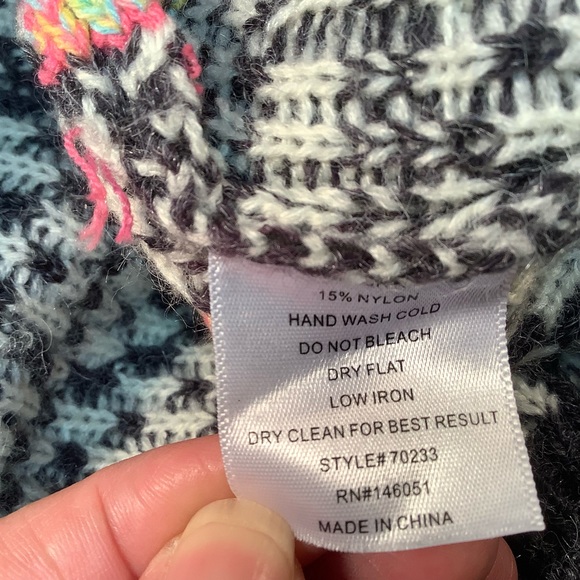 Monteau Intarsia open duster cardigan M - Picture 5 of 5